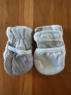 Light Blue Baby Mittens with Grip - Soft Newborn Mittens
